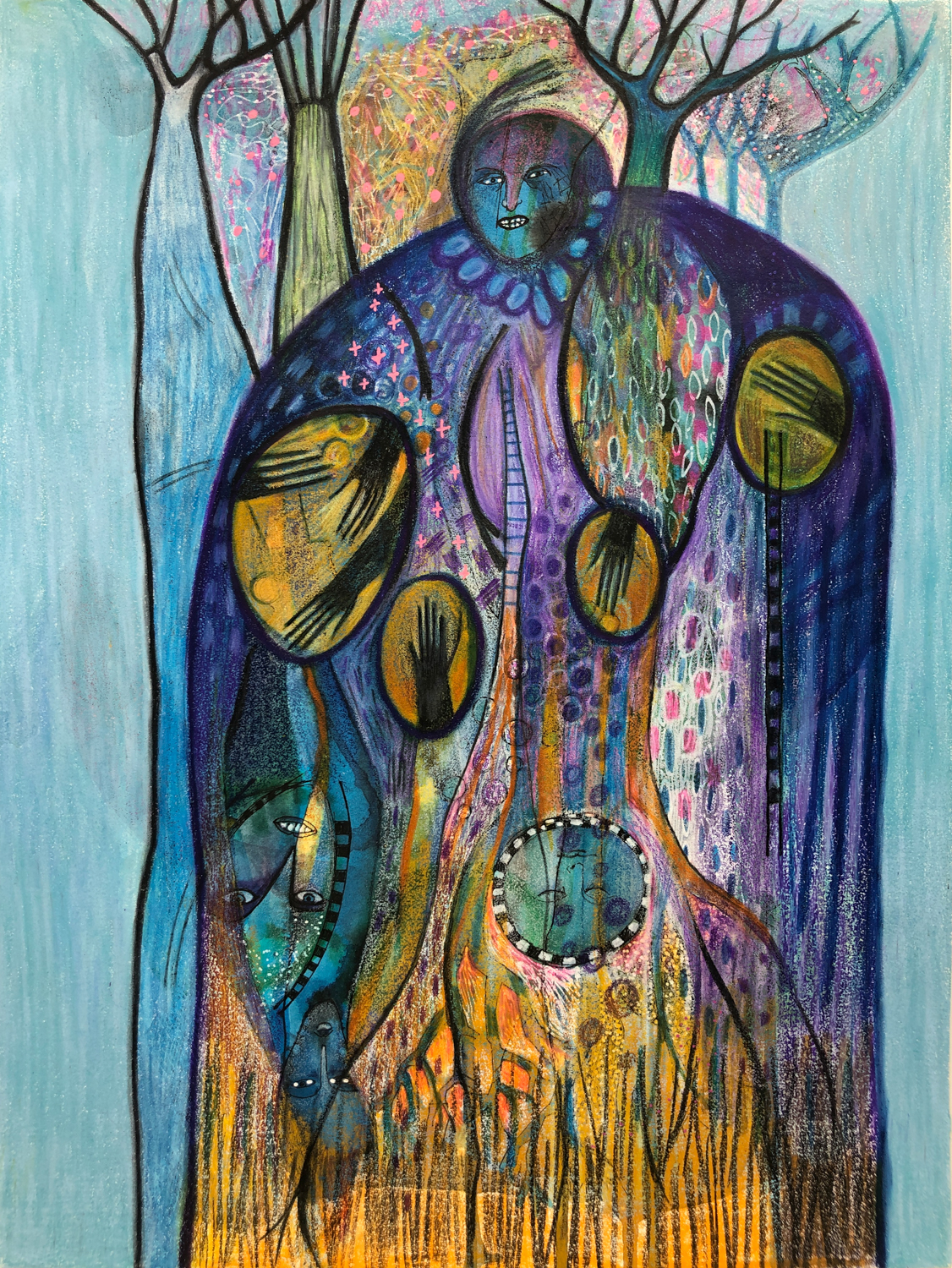 'Prestidigitation', watercolor, ink, carandache on paper, 12x9, $300 plus shipping